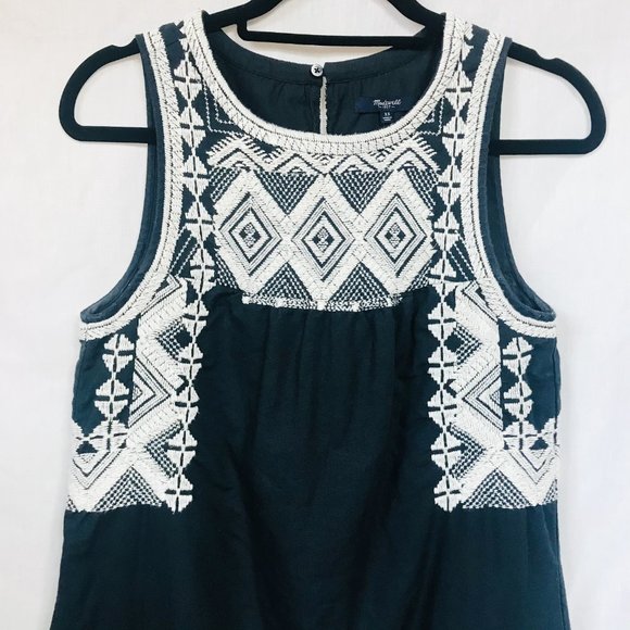 Madewell Onyx Embroidered Stitchtake Boho Dress - Picture 3 of 14